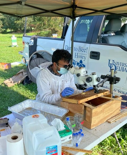 Ziyad Abdul Qadir doing research in the field.