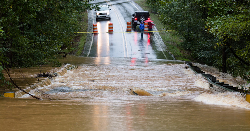 Flooding on local road