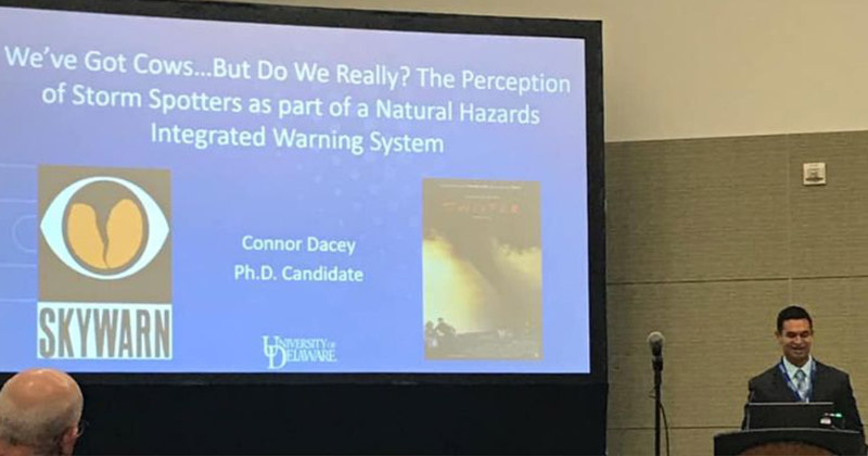 UD Grad Student Connor Dacey presenting at American Meteorological Society’s Annual Conference