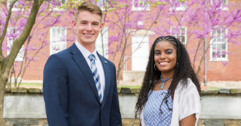 Seniors Brenden Swanik and Aniya Brown are honored by the University of Delaware Alumni Association for their leadership, academic success and community service.