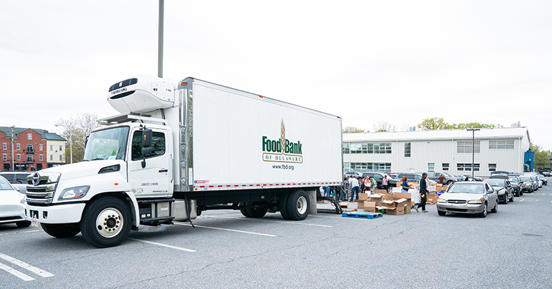 Food Bank of America co-sponsors a monthly Mobile Food Pantry in Lot 19