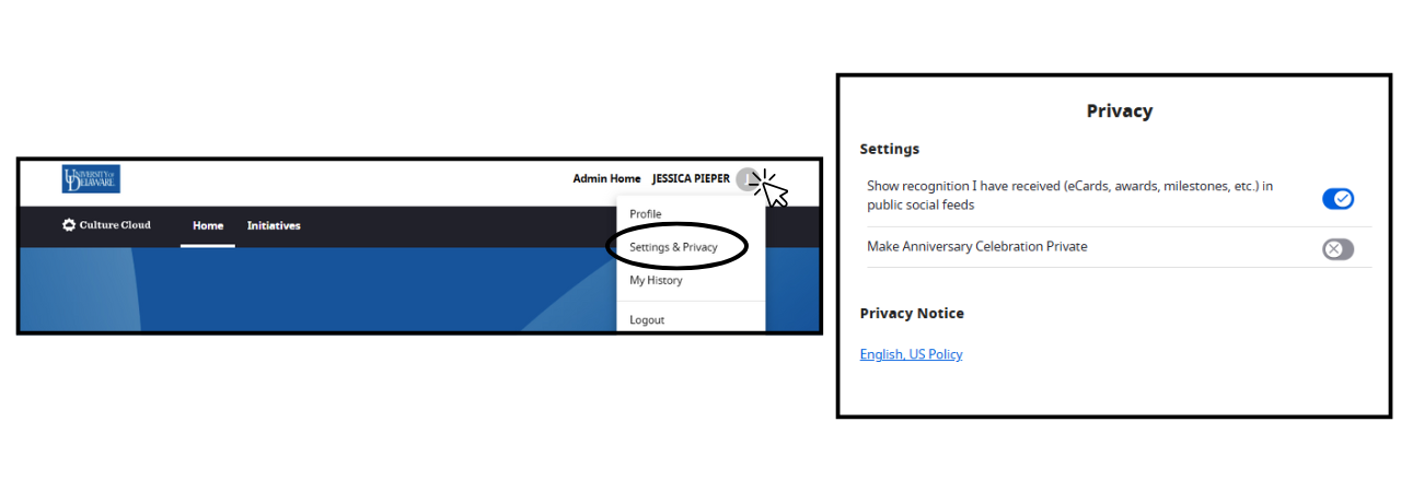 UDid It! Privacy Settings Settings and Privacy
