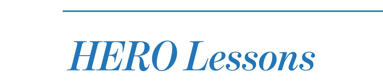Text that says, "Hero Lessons."