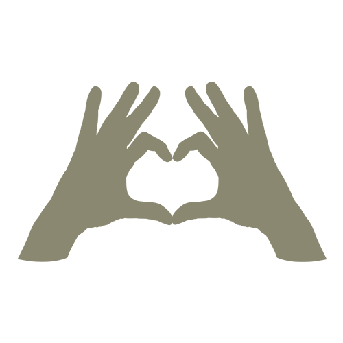 Icon and illustration of hands making a heart shape