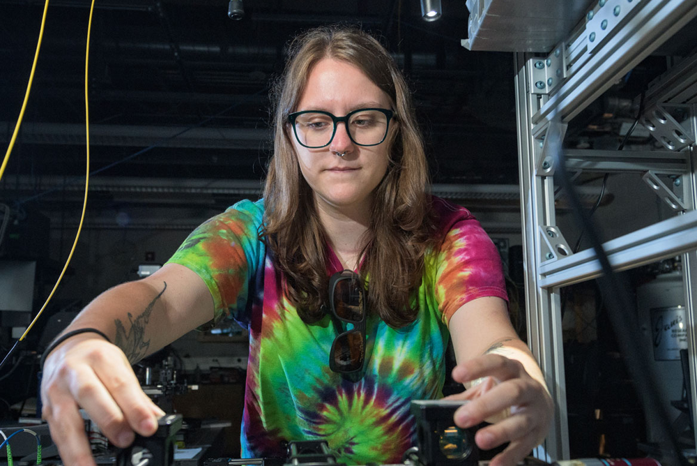 Student working in the lab.