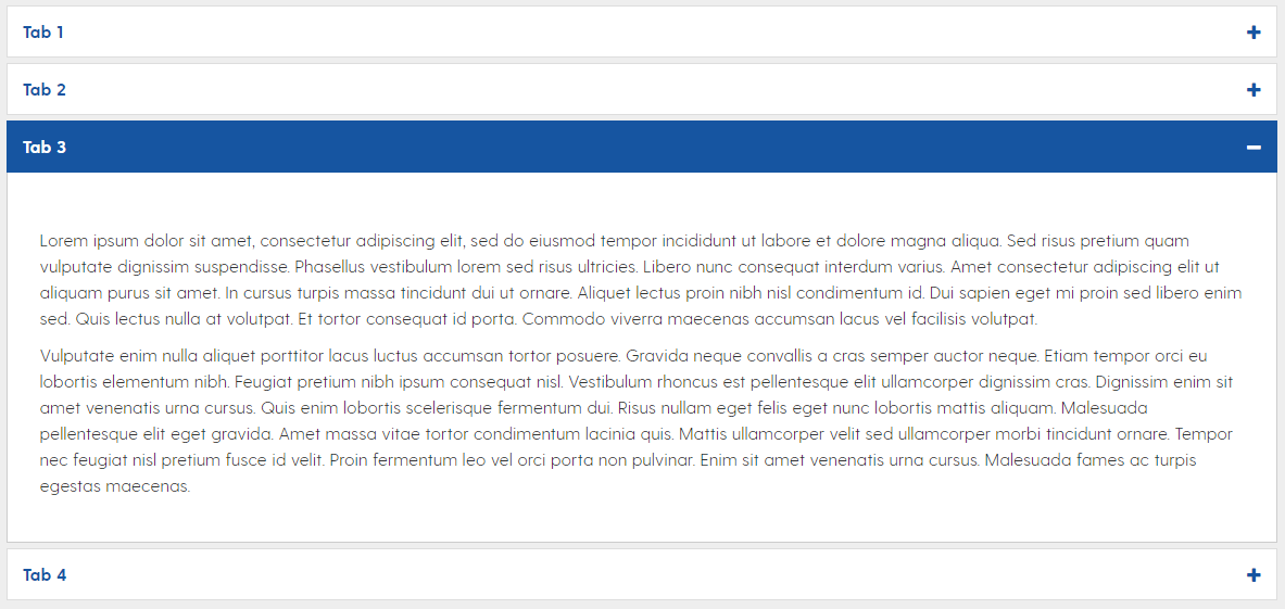 University of Delaware AEM accordion component example