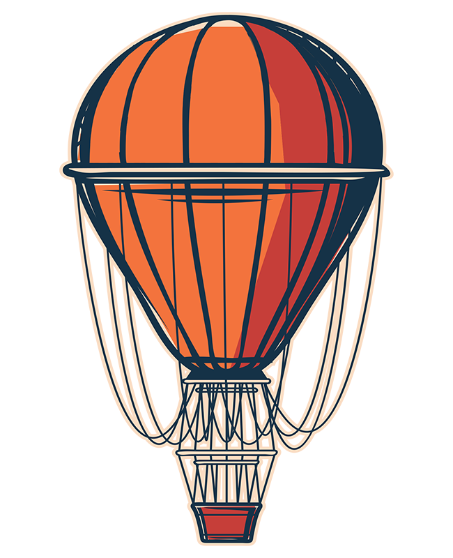 Illustration of a hot air balloon.
