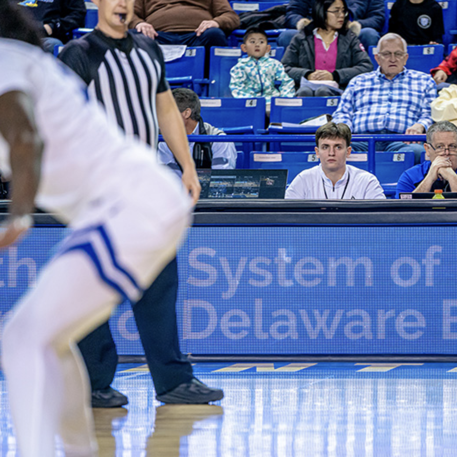 A student at a UD sports event.