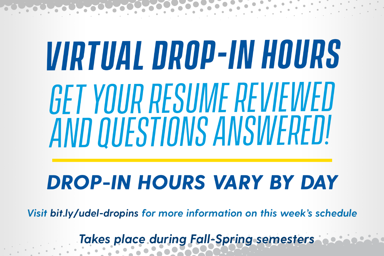 Virtual Drop-In Hours - Get Your Resume Reviewed and Questions Answered