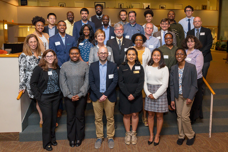 Students of Distinction Ceremony - 2019 The staff of the Honors Program on the steps in Clayton Hall.
