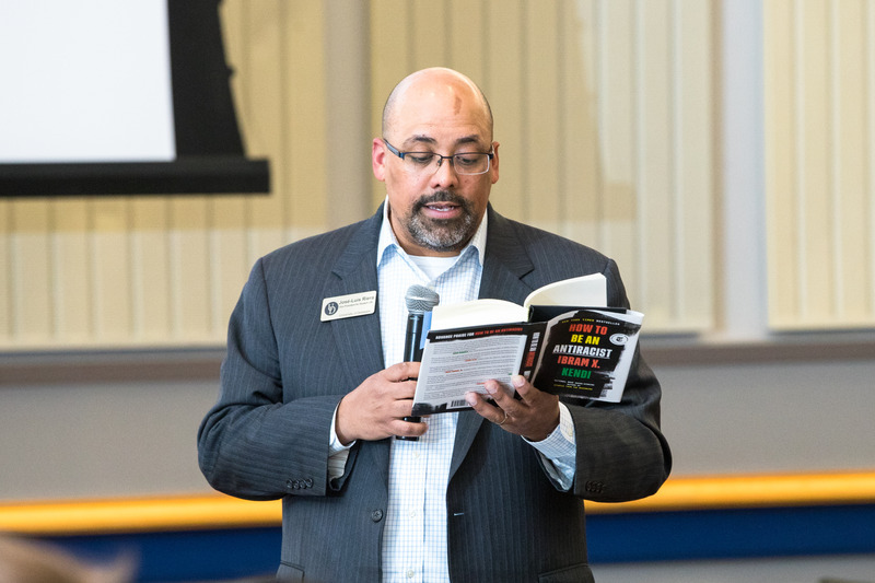 José Luis-Riera reads a passage from "How to be an Antracist," by Ibram X. Kendi