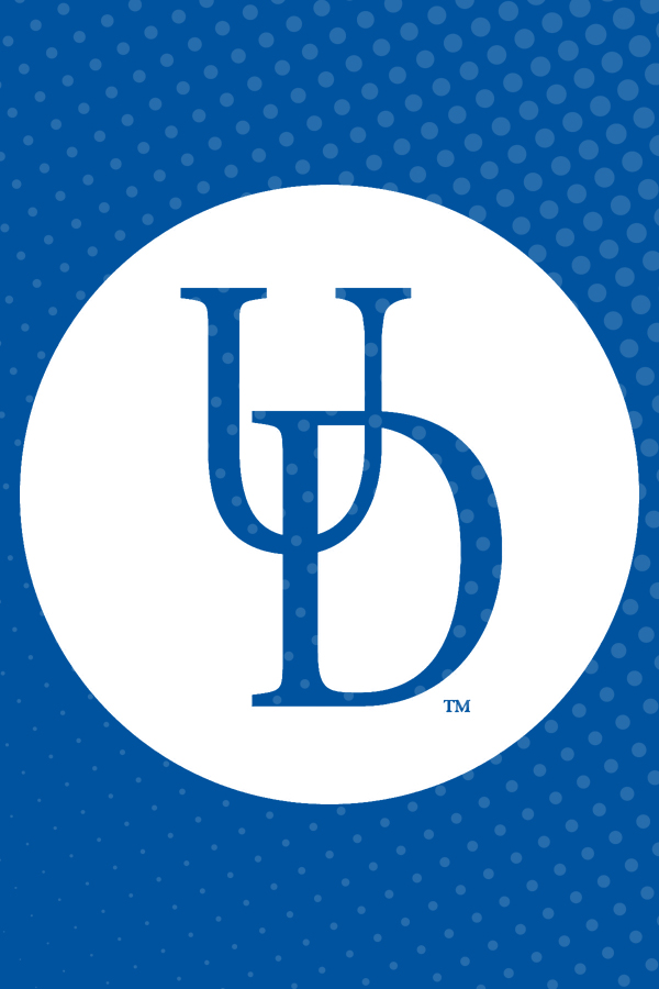 Blue and white UD logo