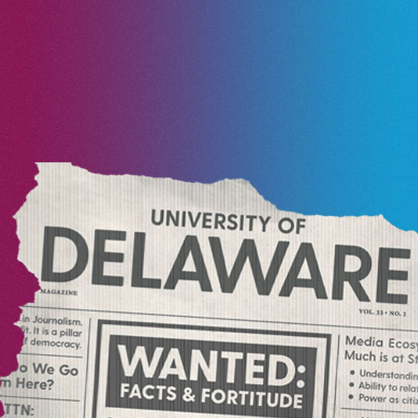 UD Magazine Cover against a gradient background.