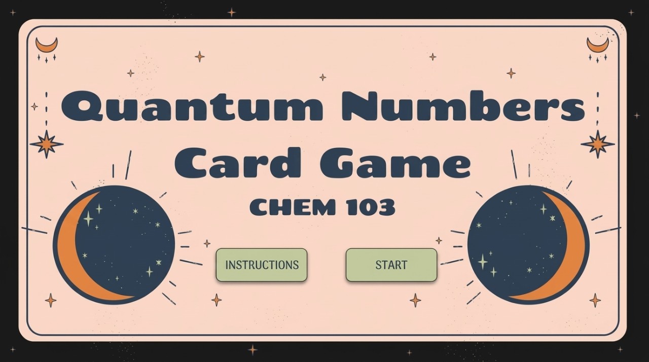 Quantum numbers card game