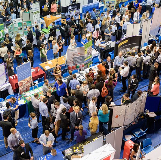 Students gathered at a UD Career Fair