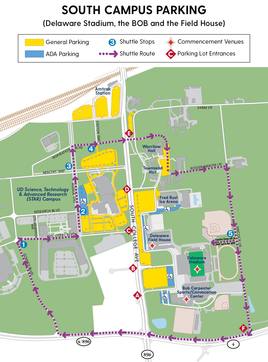 South Campus Parking Map