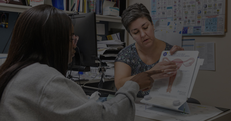 a health provider educates a student