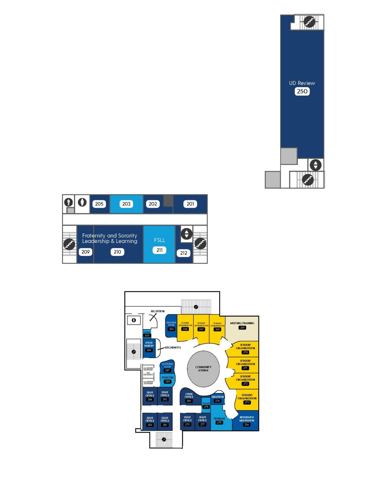 Perkins Second Floor map, showing The Egg Headquarters, Fraternity and Sorority Leadership & Learning, the UD Review offices and the Center for Intercultural Engagement