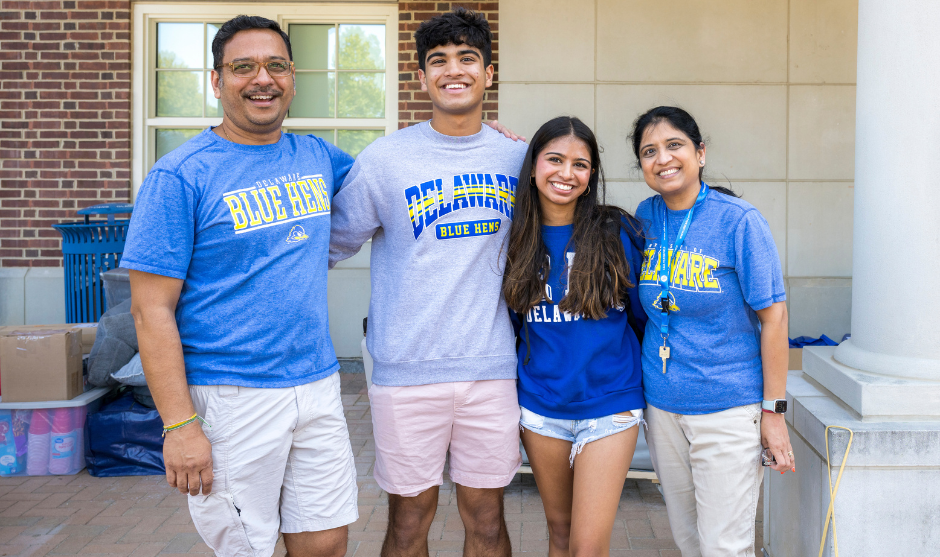Smiling family during Move-In