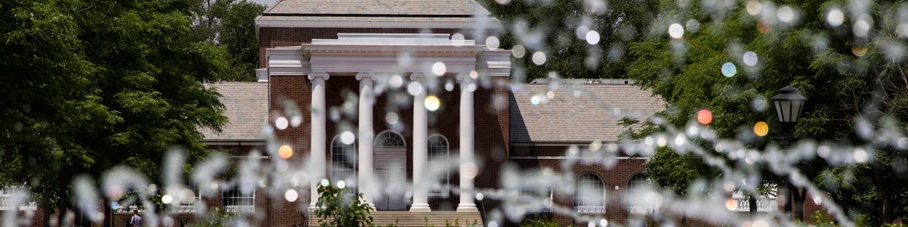 The fountain on UD's South Green. 