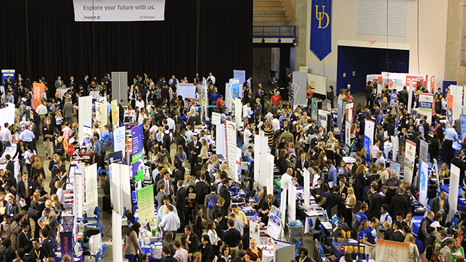 The fall career fair at the Bob Carpenter Center