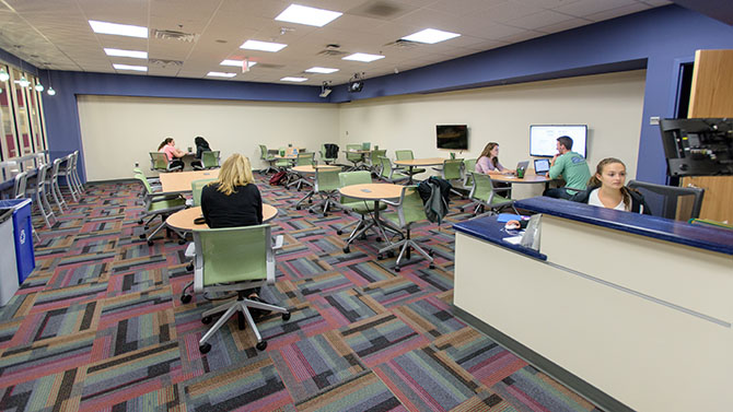 Library-Multimedia_Writing_Center-100615 Interior photos of the new Multimedia Writing Center inside Morris Library. - (Evan Krape / University of Delaware)