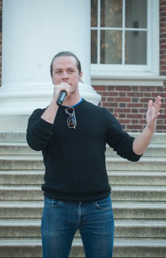 Rally held in conjunction with a nationwide effort to bring attention to the impact of the proposed federal tax reform bill on graduate students and graduate education at Memorial Hall University of Delaware