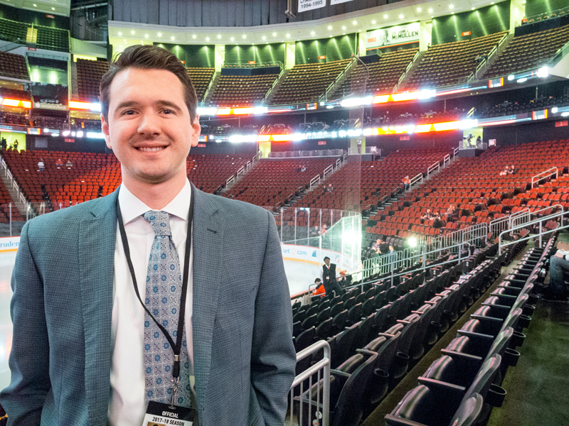 UD alumnus Stephen “S.J.” Broadt is one of eight emergency goalies for the New Jersey Devils