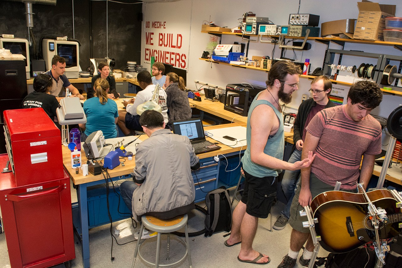 shots of Artgineering class in Spencer Lab taught by Dustyn Roberts