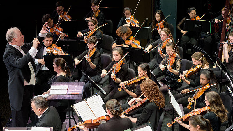 The University of Delaware Symphony Orchestra and Schola Cantorum presenting a concert titled "War and Peace" featuring Symphony No. 6 in B Minor, Opus 54 by Dimitri Shostakovich, The "Hope of Living" by Jake Runestad, and "Dona Nobis Pacem" by Ralph Vaughn Williams.  - (Evan Krape / University of Delaware)