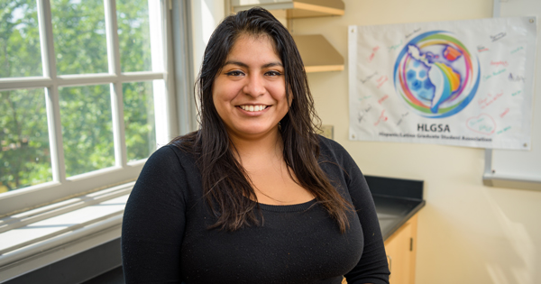 Barbara Romero Dueñas, a doctoral student in biological sciences, conducts research on Legionnaires’ disease and is the founding president of UD’s Hispanic/Latino Graduate Student Association.
From the high school biology teacher who was her first mentor, to the undergraduate opportunities that allowed her to spend quality time in research labs, Barbara Romero Dueñas says that science has always captured her interest, motivating her to overcome challenges and inspiring her to succeed.
Now a doctoral student in biological sciences at the University of Delaware, Romero Dueñas’ perseverance and talent have been recognized by the Howard Hughes Medical Institute (HHMI), which has named her one of 39 students nationwide to receive this year’s Gilliam Fellowships for Advanced Study.
