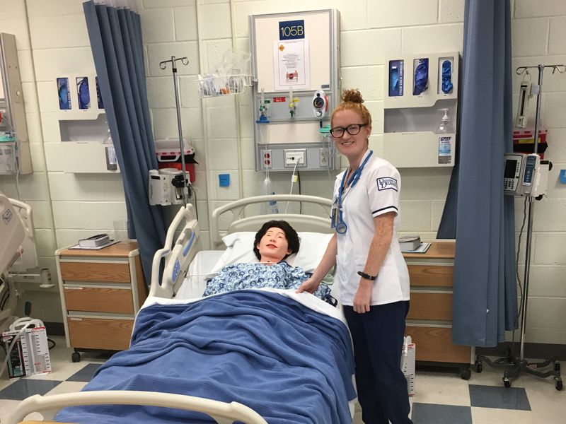 Claire O’Connor in hospital training in Australia Claire O’Connor in Australia