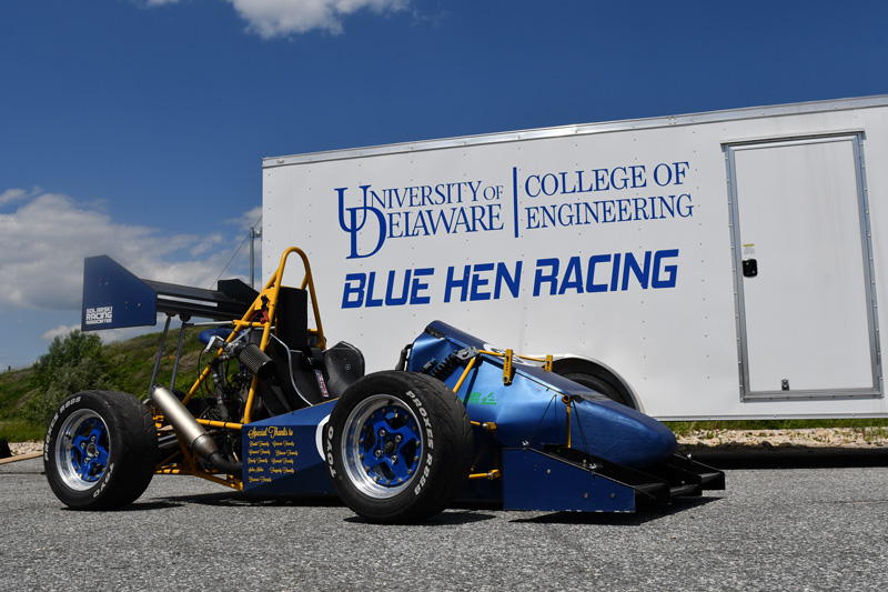 The Blue Hen Racing team's 2017 car marked UD's return to the Formula Society of Automotive Engineers' national competition.