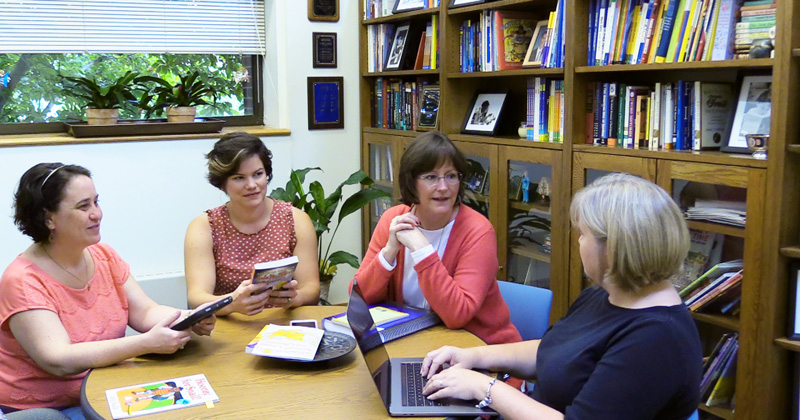 From left to right, Katherine Papia, Jamie Bruno, Sharon Walpole and Nicole Stauffer.