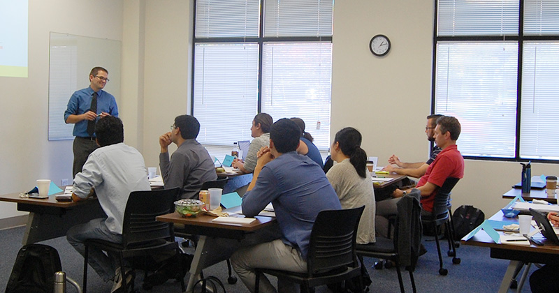 Instructor speaking to class