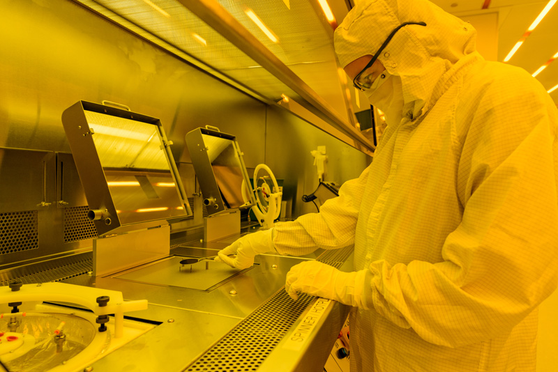 Matt Doty's research group photos and posed photos in the Nanofabrication facility in the Interdisciplinary Science and Engineering Laboratory. - (Evan Krape / University of Delaware)