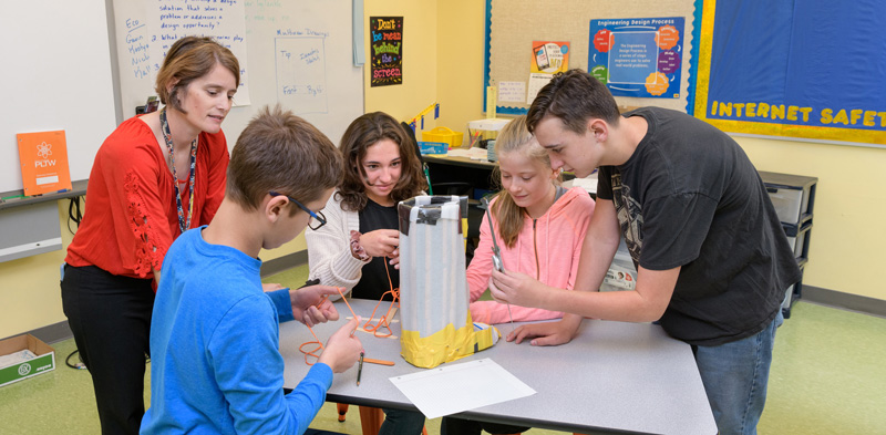 Students and teachers at The College School for use in promotional material and to advertise the school. - (Evan Krape / University of Delaware)