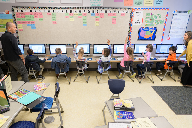 Students and teachers at The College School for use in promotional material and to advertise the school. - (Evan Krape / University of Delaware)