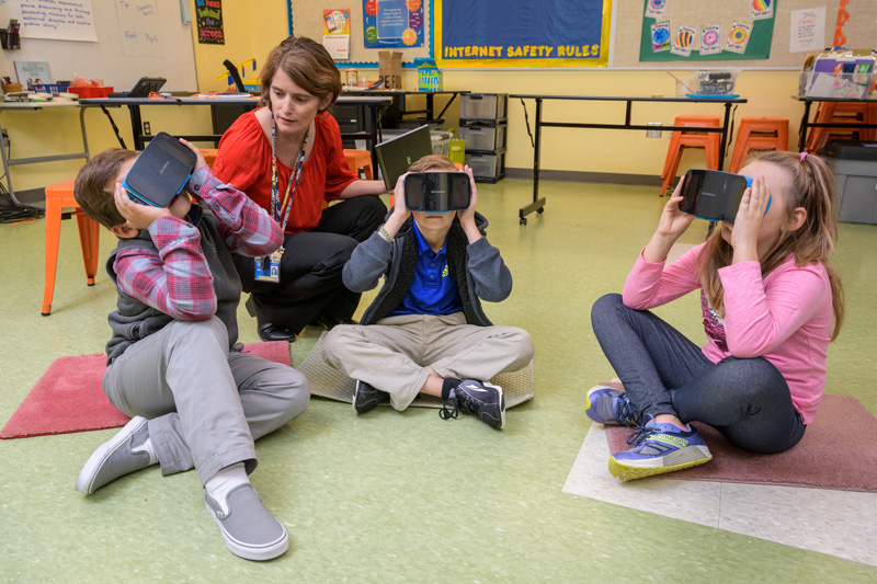 Students and teachers at The College School for use in promotional material and to advertise the school. - (Evan Krape / University of Delaware)