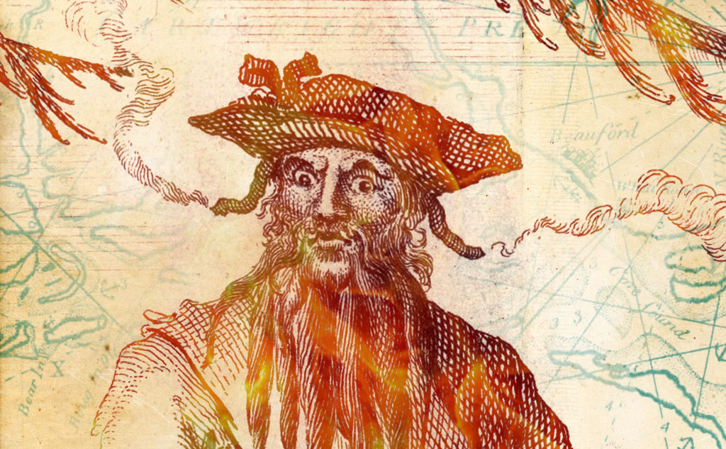 Artist rendering of the infamous pirate Blackbeard
