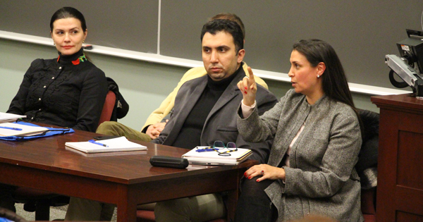 Jessica De Alba Ulloa, far right, Professor at the Universidad Anahuac Mexico, speaks Jessica De Alba Ulloa