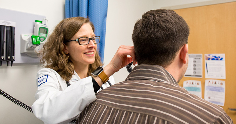 Hilary Barnes (left) is investigating state-level legislation around nurse practitioners in primary care as well as employment trends of advanced practice clinicians.