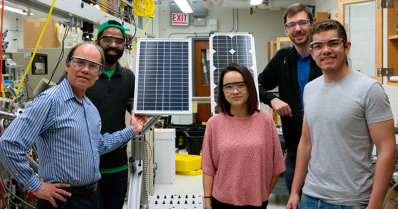 From left to right: Professor Robert Opila, Abhishek Iyer, Meixi Chen, David Angel and James Hack.