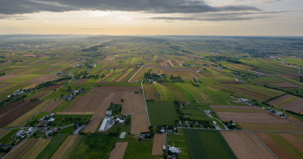 View from a balloon on the landscape to illustrate the need for near-term ecological forecasting