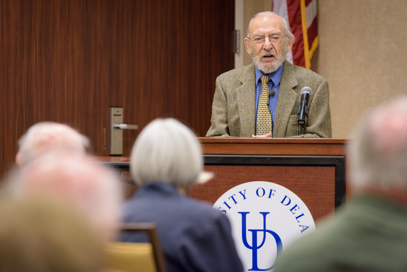 UDARF-Intellectual_Journey-Halio-041918 University of Delaware Association of Retired Faculty (UDARF) "Intellectual Journey" talk by Professor Emeritus of English and former director of the Jewish Studies Program Jay Halio. - (Evan Krape / University of Delaware)