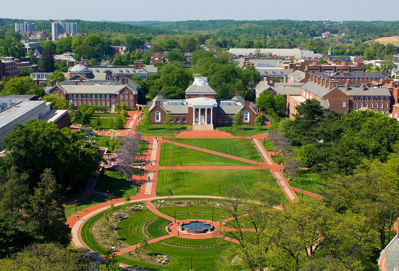Aerial view of the University of Delaware