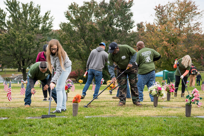 Veteran’s Cemetery gets a cleaning from several groups from the area including UD ROTC, Delaware State and Delaware Tech along with Smyrna High School’s Jr ROTC and Home Depot employees. (Releases were obtained on all involved.)