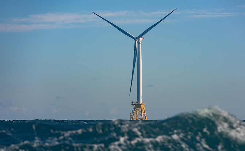 Wind turbines off the Rhode Island coast