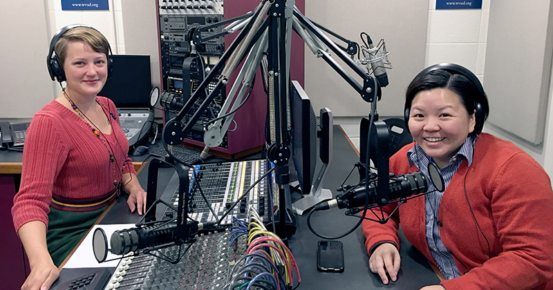 Student Life Spotlight radio host and divisional communications manager, Casey Impagliazzo, interviews Stephanie Chang, the director of student diversity and inclusion within Student Life