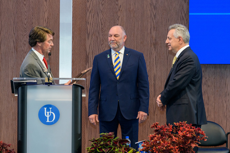 Worrilow Award ceremony and kick-off for the 150th anniversary celebration of the College of Agriculture and Natural Resources. The recipient of the 2019 Worrilow Award is Dr. Steven Leath, the 19th president of Auburn University and UD Class of ’81 M.S., Plant Pathology alumni.  - (Evan Krape / University of Delaware)